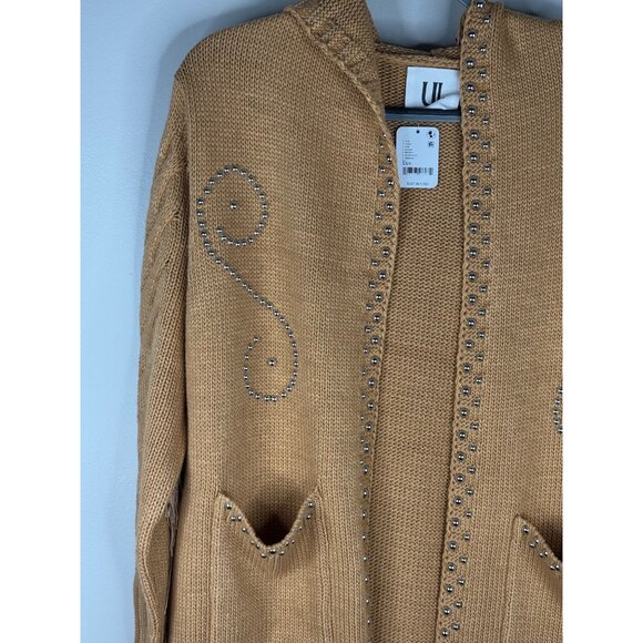 Free People Understated Leather Southern Charm Studded Cardigan S XS Fringe NWT - Picture 7 of 9